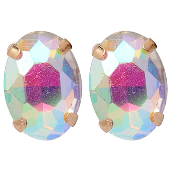 Yksinkertainen tyyli soikea kristalliriipukset korvakorut korvakorut koristekorut (vaalea-monivärinen