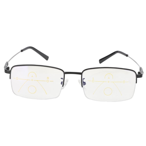Visual Fatigue Relief Multifokale læsebriller Anti Blue Rays presbyopiske briller med etui (+200 sort)