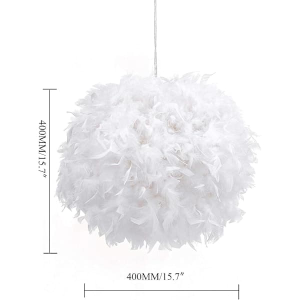 Paris Fjerlampe Skærm til Loftlampe. Fluffy Lampe