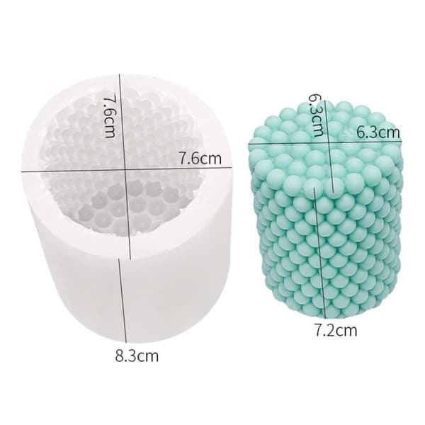 Lysform DIY Stearinlys Cylinder med Kugler 7cm—pa