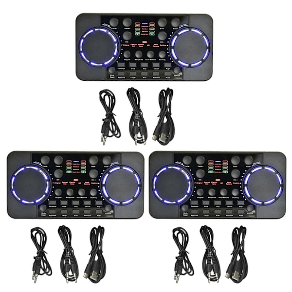 3X V300 PRO Äänikortti 10 Ääniefektiä Bluetooth Melunvaimennus Äänimikserit Kuulokemikrofoni Äänen Co.pa