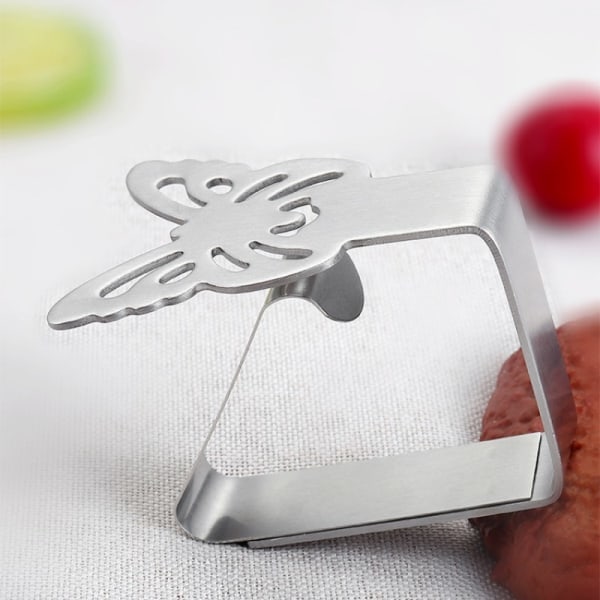 Butterfly Shaped Tablecloth Clips / Tablecloth Holders, 4-Pack Silver