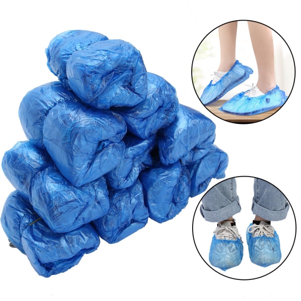 100 kpl PE kertakäyttöinen kotitalouksien cover, paksunnettu vedenpitävä pölytiivis kengänsuoja