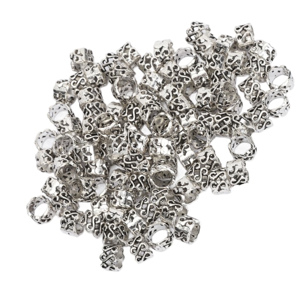 100 STK metall skjegg perler S form gammel sølv dreadlock dekorasjon perle for hår flette DIY smykker
