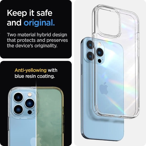Spigen Super Hybrid [anti-gul teknologi] Designad för Iphone 13 Pro Max- case (2021) - Kristallklart