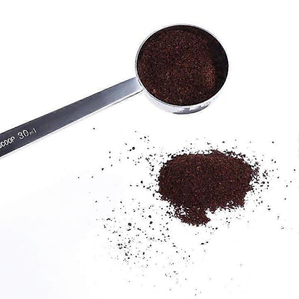 Kaffemåleske i rustfrit stål, 2 spiseskefulde måleske, 30 ml metal langskaftet sp.pa