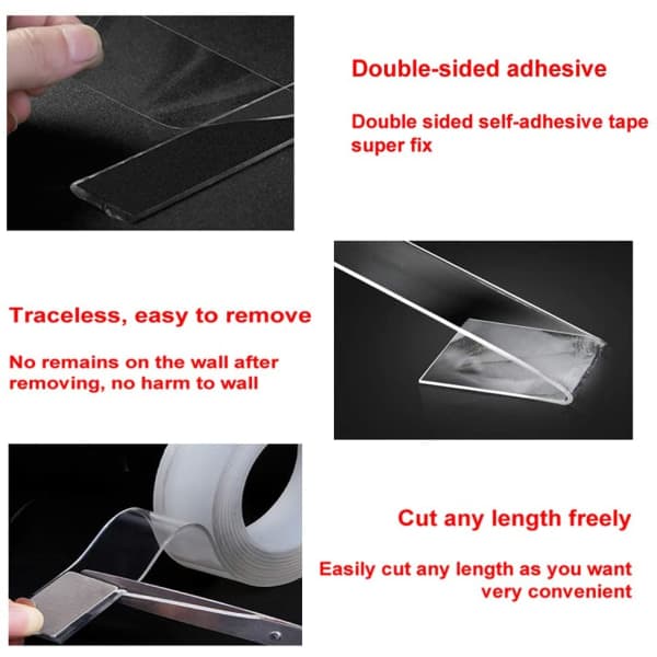 Reusable Double-Sided Nano Tape 5 m 2-Pack