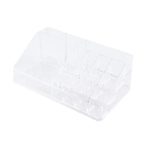Makeupstativ / Stativ til Makeup - 16 rum - Makeupopbevaring transparent