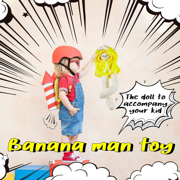 Banan Doll Man Plysch Banan Toy Man kanssa magneetti Utbytbar plyschkudde Toy Man Doll Dekompressionleksak stoppad telakka Lahja (18cm) 18cm