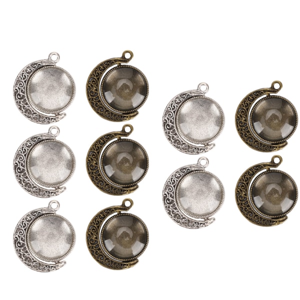 Dobbeltsidig månerotasjonsanheng Basebrett Runde glasskupler Smykker DIY-verktøytilbehør