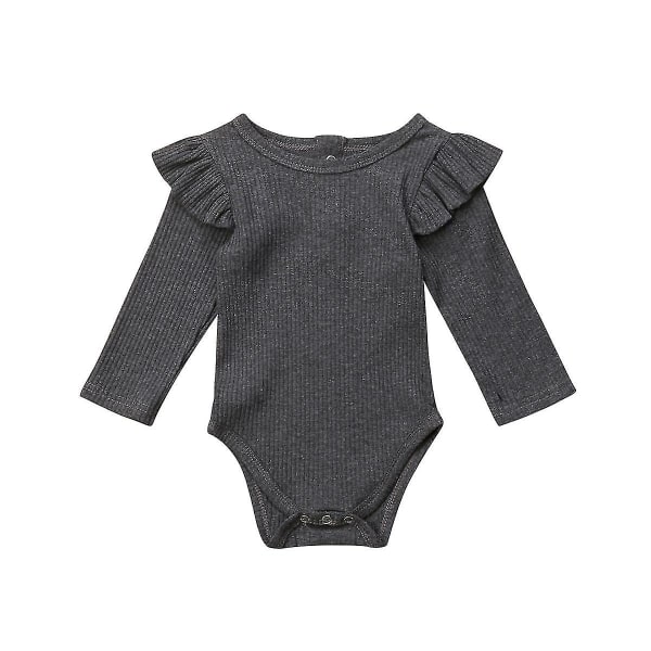 Newborn Baby Romper, Long Sleeve Jumpsuit Bodysuit, Autumn Winter Clothes A 100CM