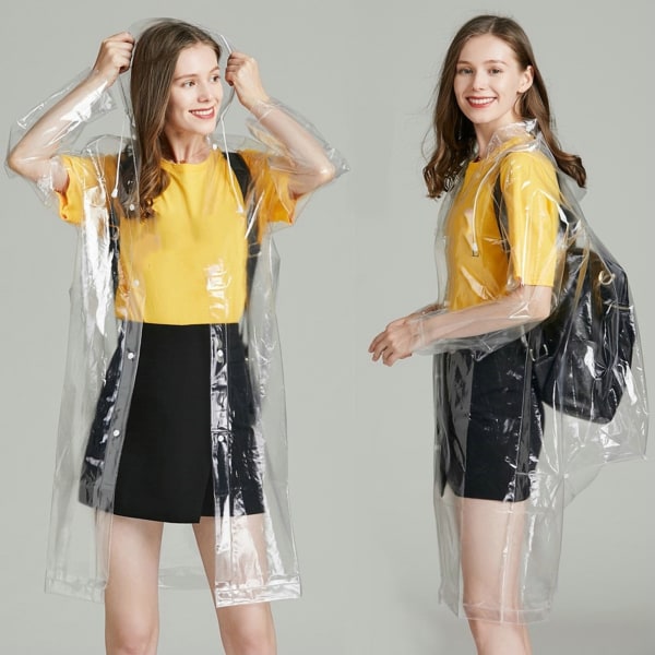 Regnfrakk Transparens Sammenleggbar Vanntett Kompakt og praktisk regnkappe for studenter Transparent Style M