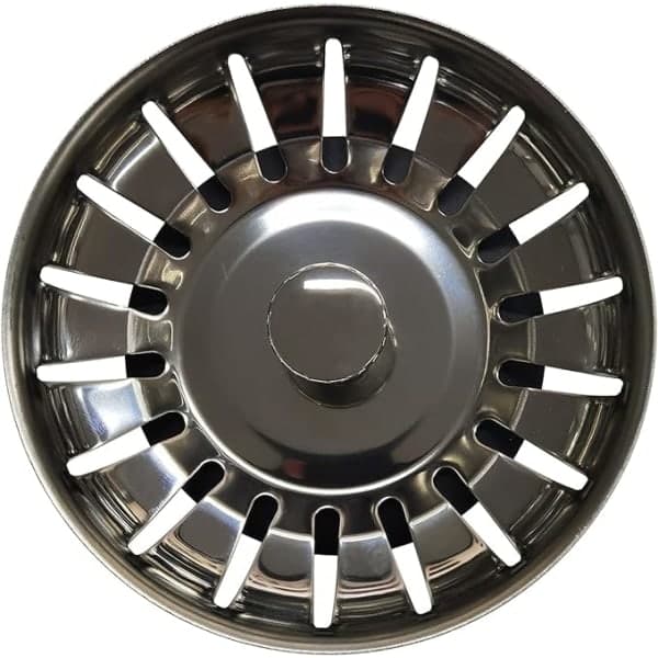 Diskhossil, afløbsprop til tykkere si til køkken i rustfrit stål, størrelse til vaskeafløb 79-82 mm (diameter: 80 mm)