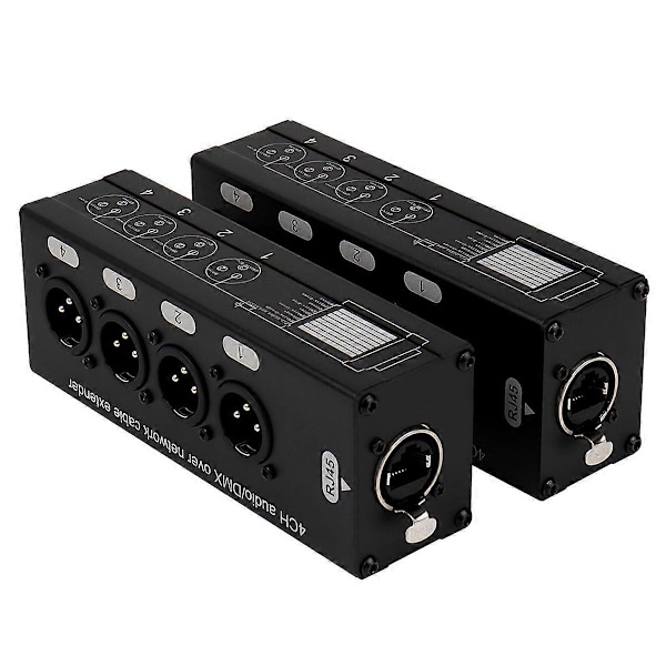 1 Par 4-kanals 3-pin XLR eller 6,3 mm lyd og DMX over nettverkskabel-forlenger, DMX512 nettverkssignal.pa