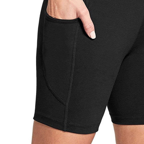 Korkeavyötäröiset urheilushortsit Korkean elastiset alusvaatteet kuntosalijoogaan juoksuharjoitteluun Fitness musta L
