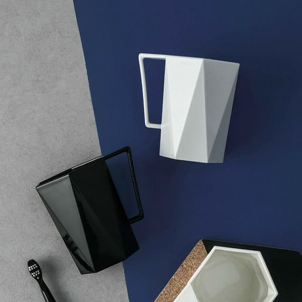 Krus i Plast, Geometrisk - Hvid