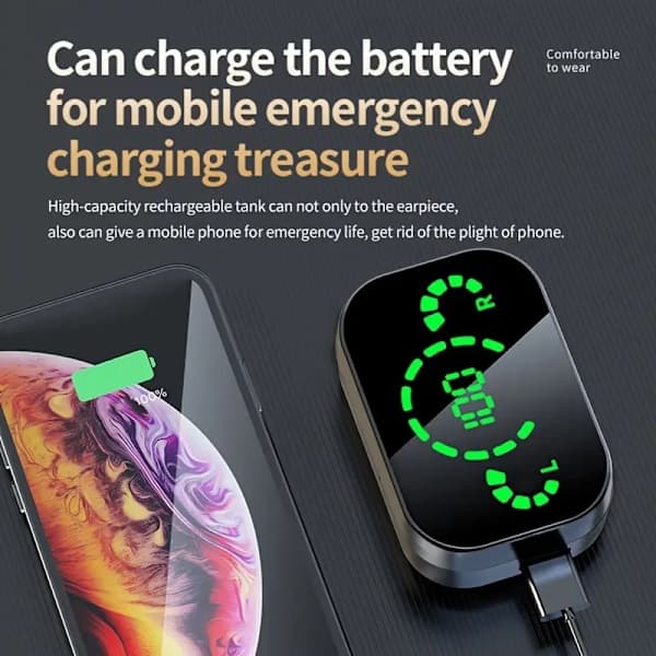 Wireless Noise Cancelling Headphones with Digital Display Case
