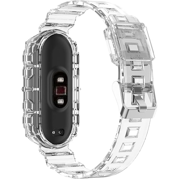 Smart klokkearmbånd for Xiaomi Mi Band 7/6/5, transparent silikon klokkearmbånd, erstatningsarmbånd håndleddsbånd for Xiaomi Clear