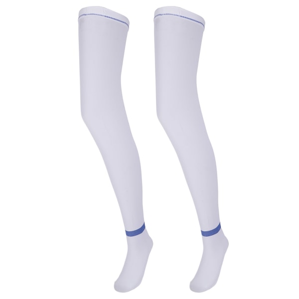 Hengittävä letkukompressiosukat Liukumista kestävät väsymystä lievittävät painetta vähentävät sukat valkoiset (XXL)