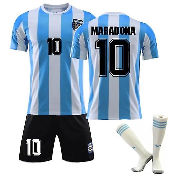 Maradona skjorta nummer 10 Argentina Retro 1986 Set-SÄLJNING 16
