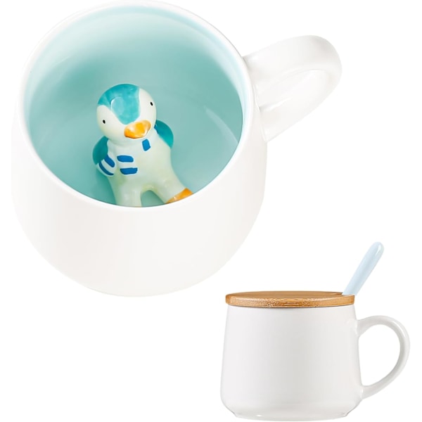 Presenter till kvinnor Söta 3D djur Kaffe Mugg Tekopp Kawaii Saker Roliga Coola Muggar (utan sked och lock)