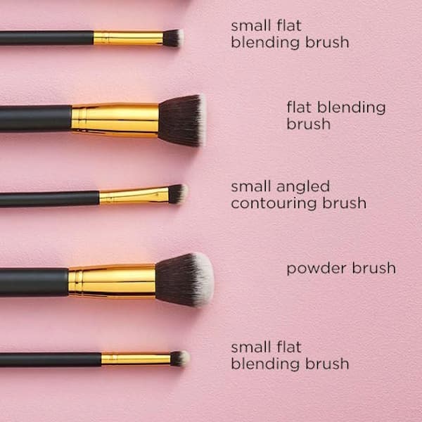 10-pak - Makeupbørstesæt - Makeup børster sort