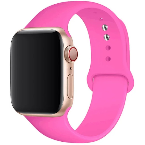 Silikonrem for Apple Watch Band 45mm 44mm 42mm 49mm 41mm 40mm 38mm armbånd iwatch Series 8 7 9 SE 4 3 5 Ultra 6 Barbie rosa Barbie pudder