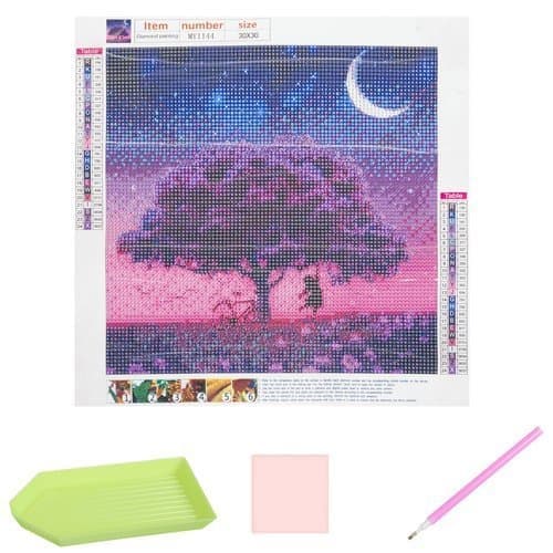 Diamond Painting – Diamanttavle | Pige Under Træ 25 cm—pa