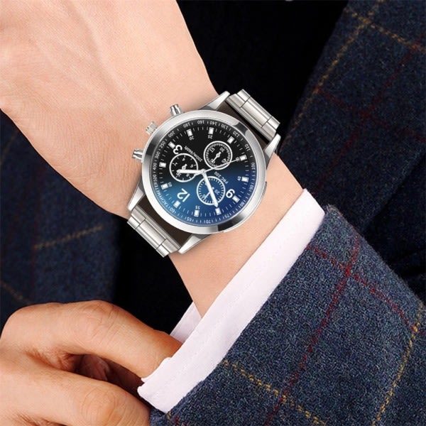 Herrklockor Business Quartz Watch Band Armbandsur musta
