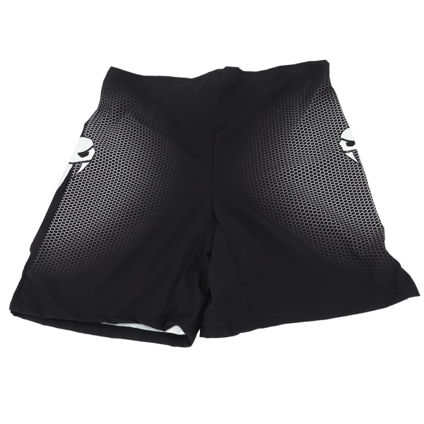 Sportshorts Herr Lounge Raka ben lätt elastiska shorts med mitten av midjan Printed shorts för boxning Vandring Svart M