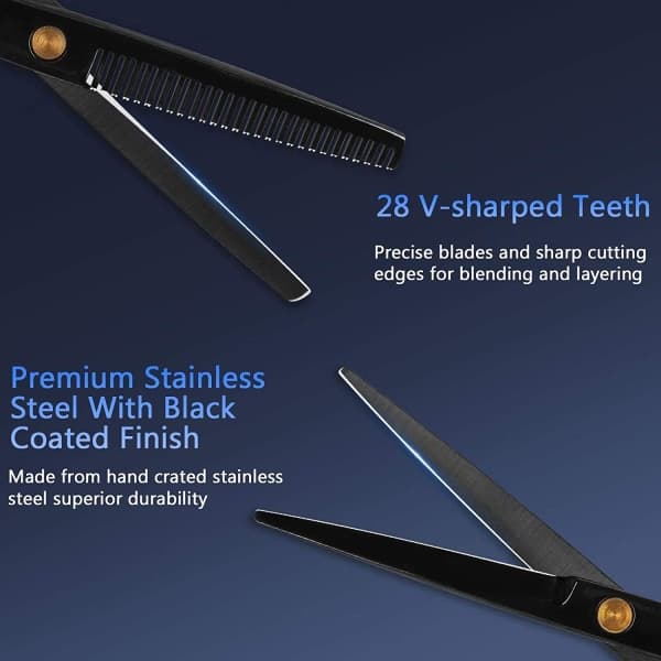 Hairdressing Set with Scissors, Combs, Clips, Cape 11 Pieces