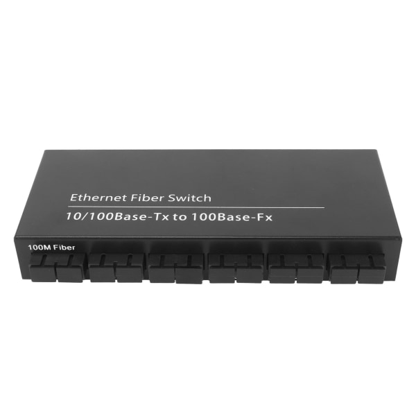 Ethernet optisk switch 8 portar 10 100 Mbps Tx1310nm LED-indikator Plug and Play Ethernet Fast Switch för nätverk 100?240V EU-kontakt