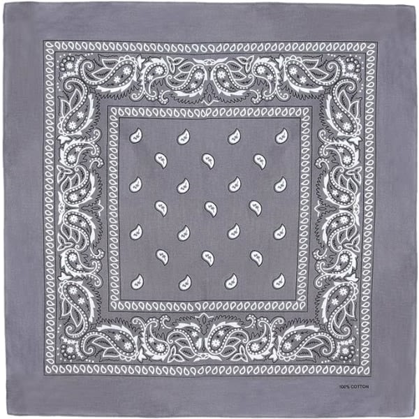 3-pack Bandana Huvudduk Halsduk Halsduk Halsduk Bikerduk Motorcykelduk Olika färger Paisleymönster, vit + grå + rosa