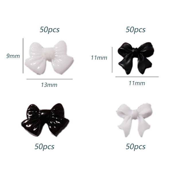 200 st 3D rosett nagelkonst dekorationer, färgglada rosett nageltillbehör 3D rosetter nagelberlocker för harts flatback nagelkonstdesign