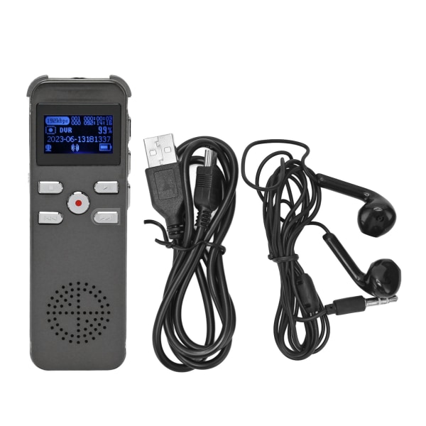 Digital röstinspelare HD brusreducering Power av Spara tid Inspelning Röstinspelningsenhet MP3-spelare 8G