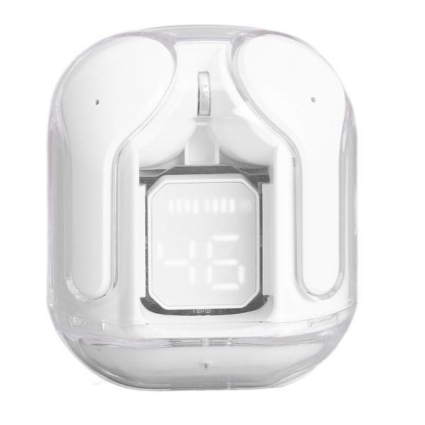 Trådløse Bluetooth-ørepropper BT 5.3 Stereo HiFi-lyd HD-samtaler USB Oppladbare Bluetooth-hodetelefoner for mobiltelefon Nettbrett Hvit plast