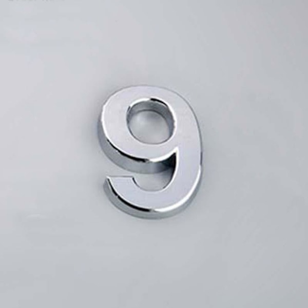 5CM 0-9 Numerointilevyt Numero Tarrat Ovi Osoite Hotelli Talo Moderni Numero Matches the image Silver/2