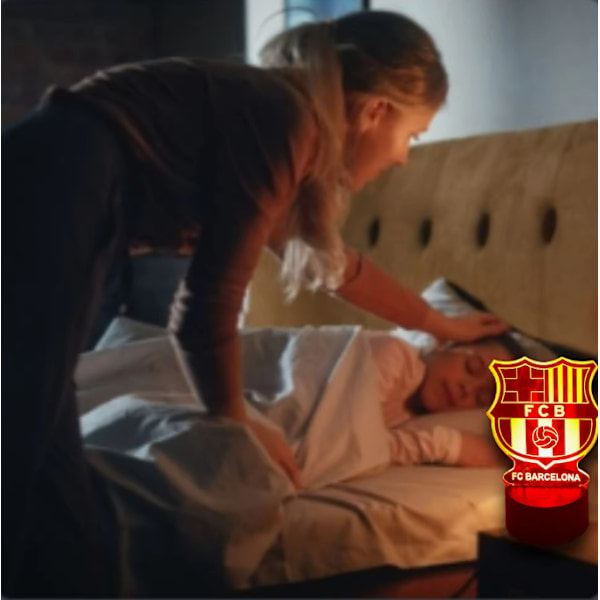 Paris_Børnelampe, FC Barcelona, fodbold 3D-lampe, 16 lysfarver og fjernbetjening, gave til fodboldelskende børn