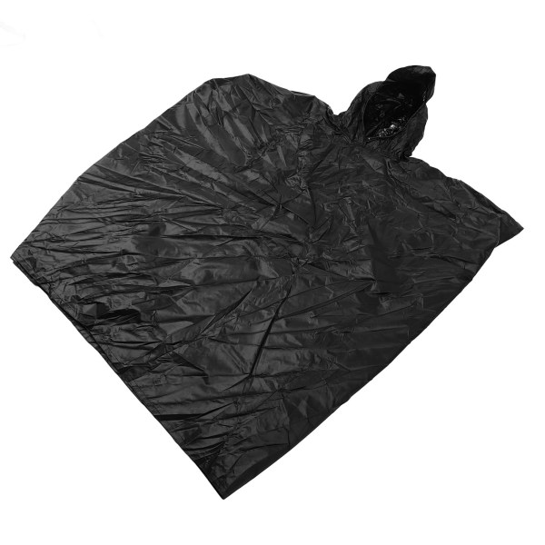 Luktfri vattentät regnkappa Mjuk vattentät mantel Svart PU-belagd regnrock för utomhusbruk