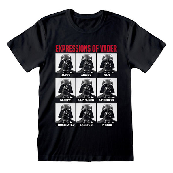 Tähtien sota Unisex Aikuisten Expressions Of Vader T-paita XL Musta XL