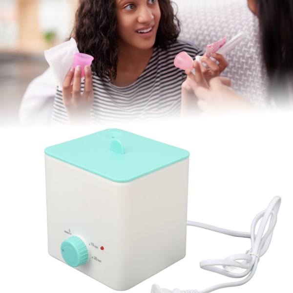 Menstruationskop Dampmaskine Kogende Dampende Feminin Hygiejne Pleje Periode Disc Cleaner Machine 110?240V EU-stik