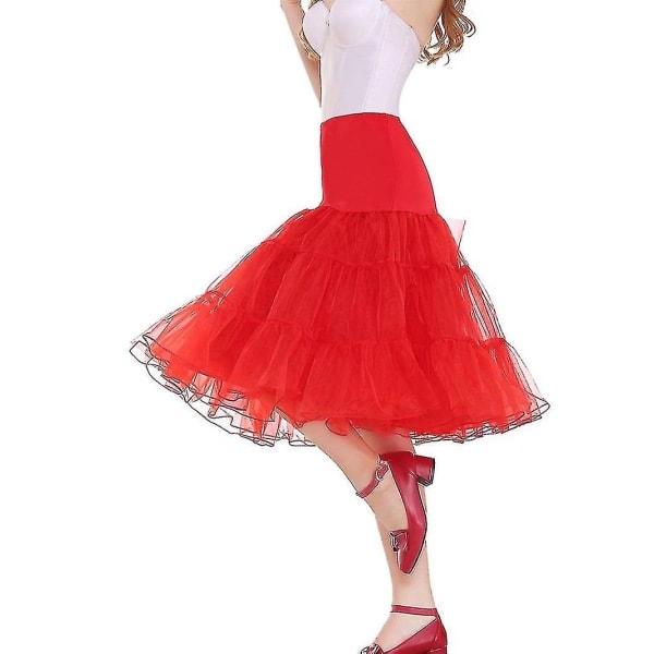 Ny 50'er cosplay underskørt Rockabilly kjole Crinoline kompatibel med kvinde Bryllup Underskørt til bryllup Rockabilly Tutu Coral M