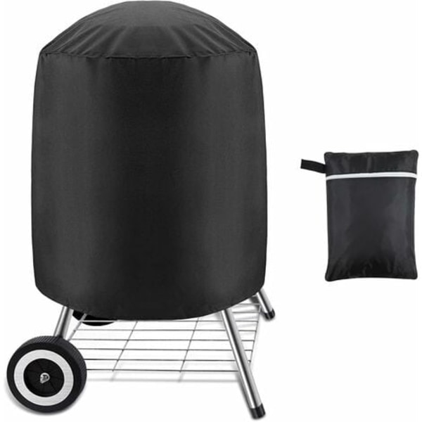 Sæt med 1, overtræk til kulgrill, vandtæt overtræk til udendørs grill, rund grill, sort, (70 x 70 cm).pa