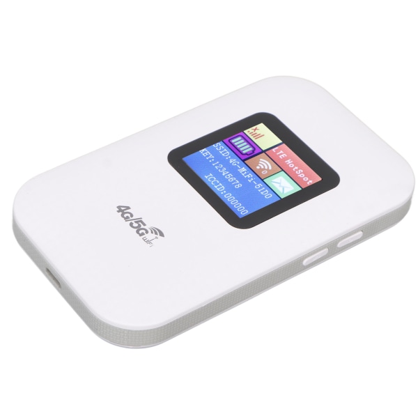 4G WiFi -reititin Valkoinen mikrokorttipaikka jopa 10 käyttäjään 1,44 tuuman LED-näyttö 2100 mAh akku 4G LTE -reititin puhelimen PC-tabletille