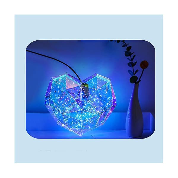 Hjerteformet nattlampe, USB-illusjons nattlampe, gaver til barn gutter jenter