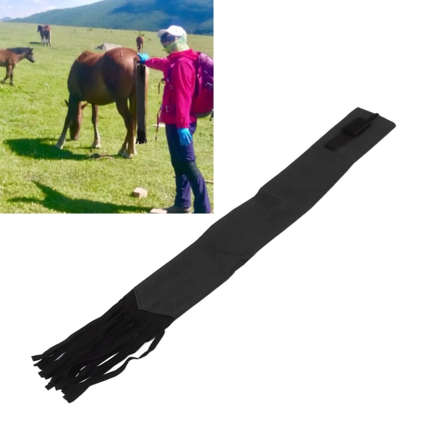 Hästsvansväska Åkerfräken Protector ovävt tyg Åkerfräken skydd Anti Bite Anti Dirt Hästvårdstillbehör med frans svart