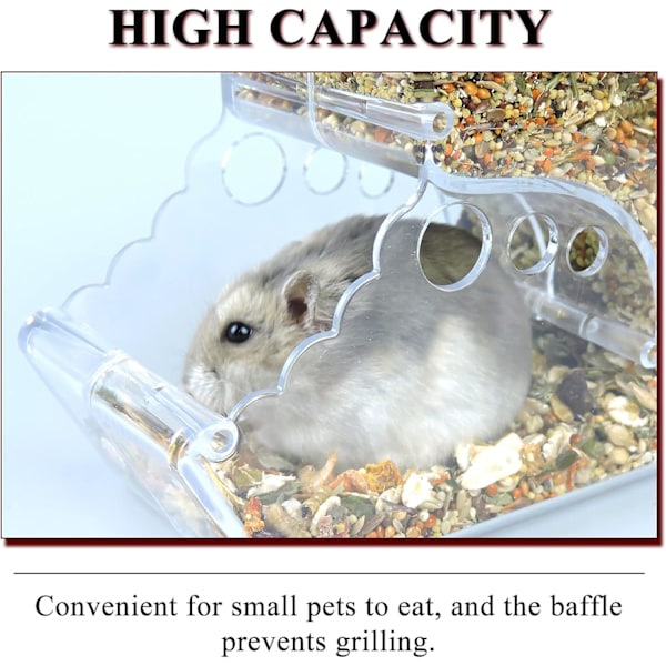 Hamstermatare, 400ml Transparent Akrylmatare, Akrylmatare