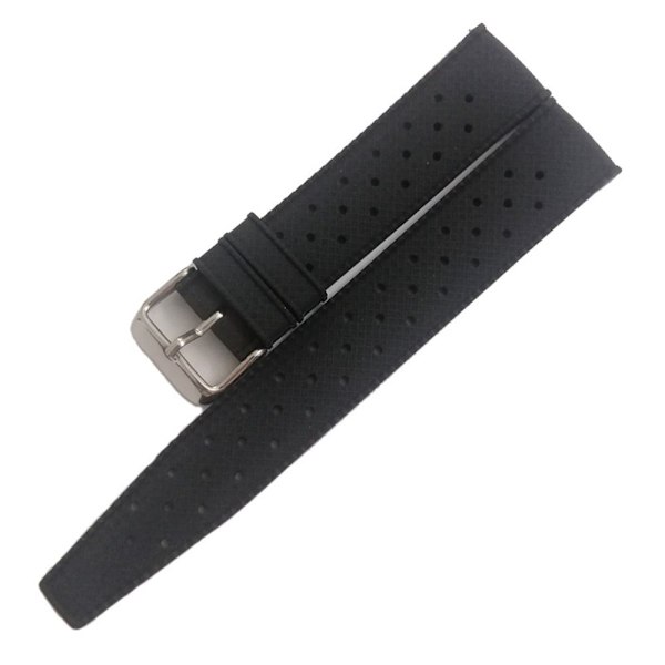 18mm 20mm 22mm Silikonband Silikonklocka Watch SVART svart black 18mm