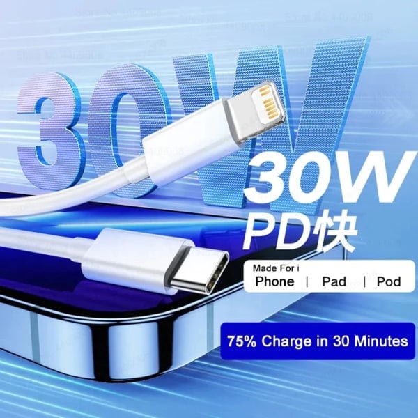 4 kpl 30W Nopea Latauskaapeli Apple iPhone 13 12 11 14 Pro Max Mini USB C-kaapeli X XR XS MAX 7 8 14 Plus 6