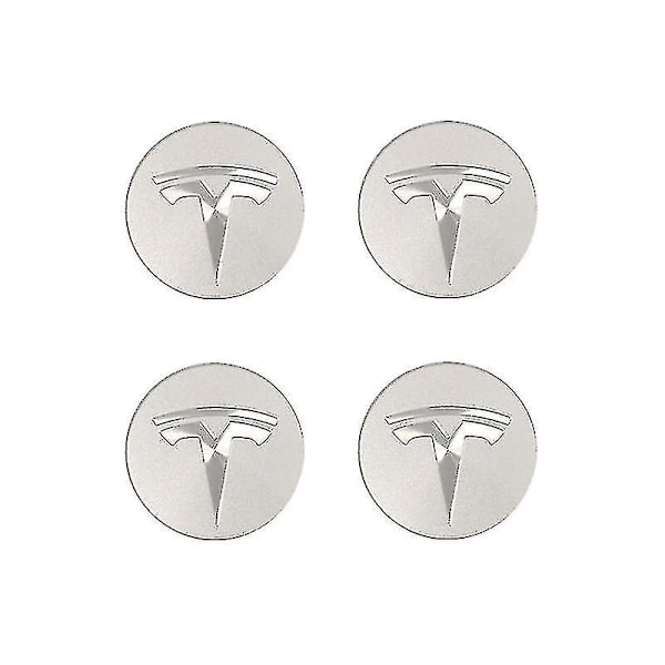 Tesla Model3/x/s/y Navkapsel Skruv Navkapsel Dekorationsskydd Modifieringstillbehör Silver (FMY)